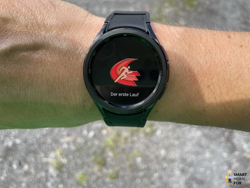Запись данных во время бега на Galaxy Watch 6 Classic.